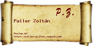 Paller Zoltán névjegykártya