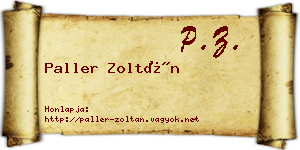 Paller Zoltán névjegykártya
